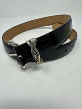 Brighton Belt Women Size 31 Black Crocodile Emossed