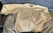 Country Collection Ireland Cable knit Sweater Size L 100 Pure New Wool Unisex