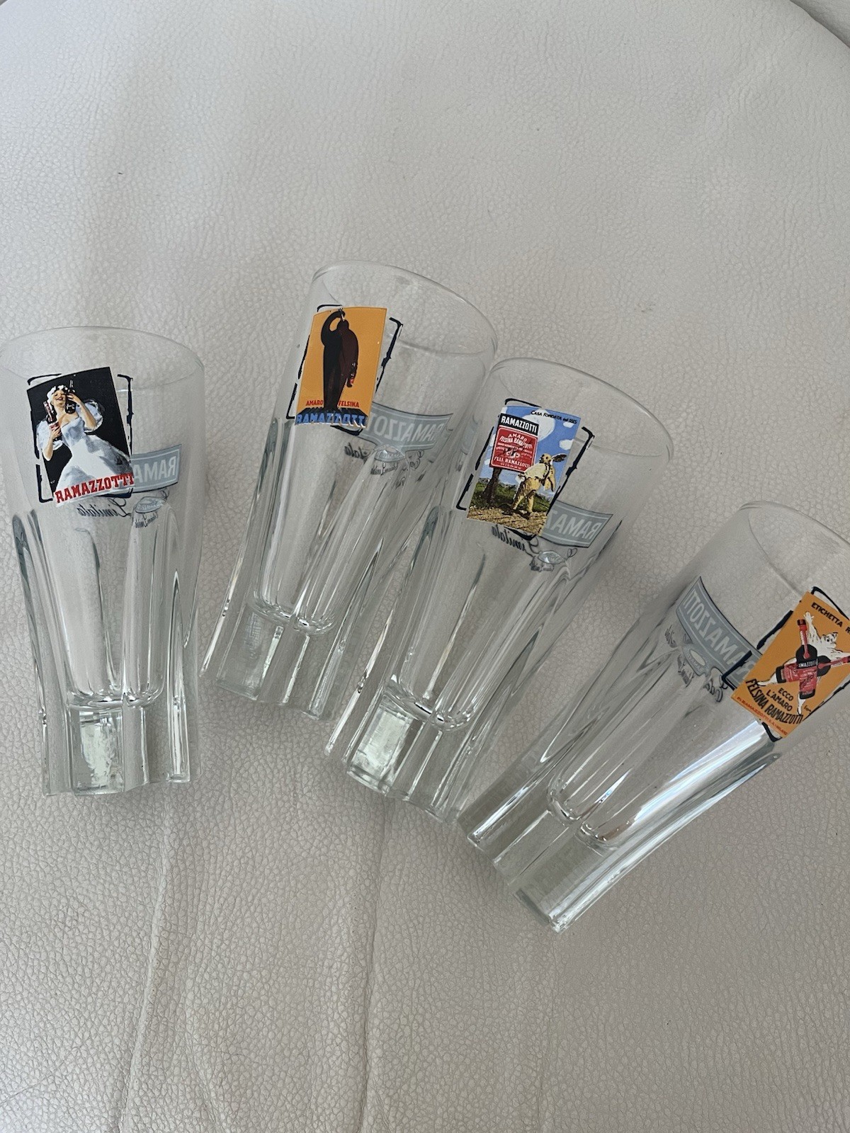 4x Ramazzotti Limited Edition Gläser Glas Bar Milano, Casa Fondata ,