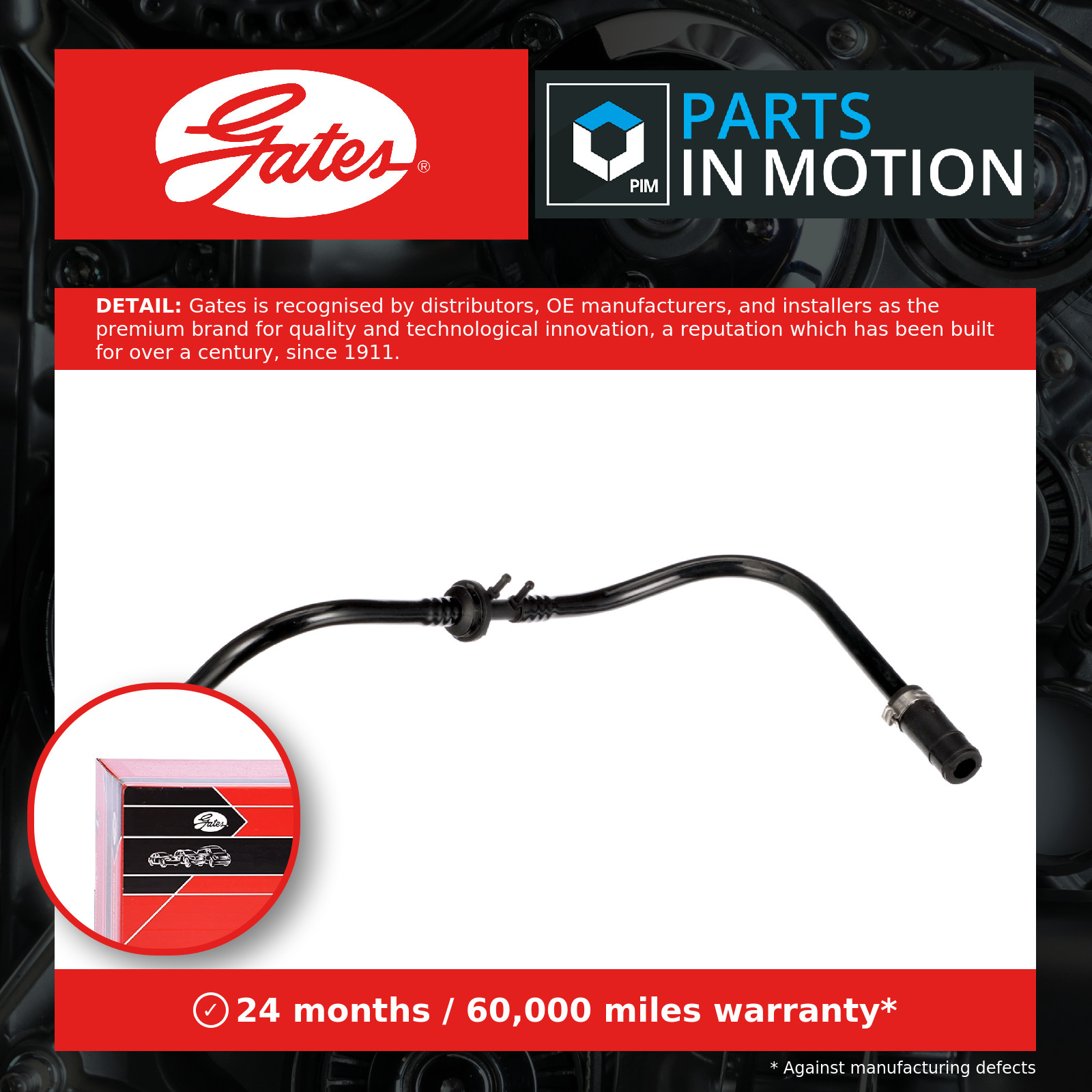 Gates EMH477 Crankcase Ventilation Hose Replacement Fits VW Golf Passat - Image 4