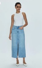Pistola Alice Denim Midi Skirt in Blue Wash, ...