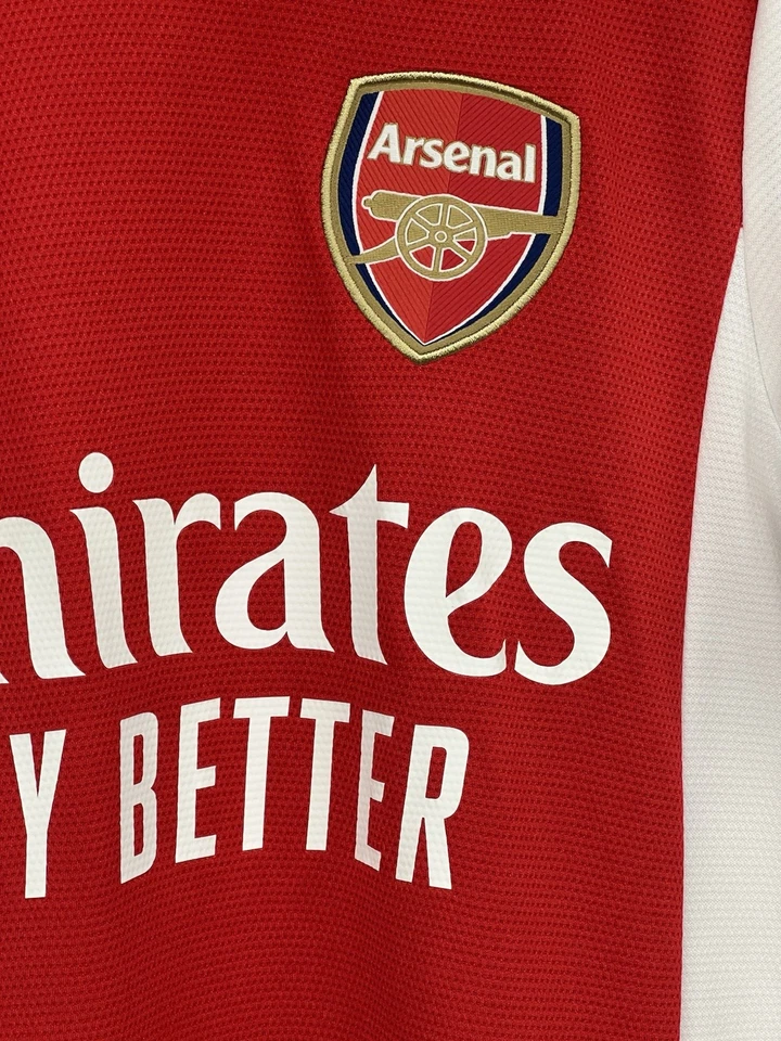 ARSENAL / ADIDAS - Fly Emirates Visit Rwanda Slim Jersey Soccer Shirt Red XS - Image 3 of 4