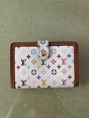 Louis Vuitton Multicolor Monogram Wallet   Takashi Murakami, White Canvas