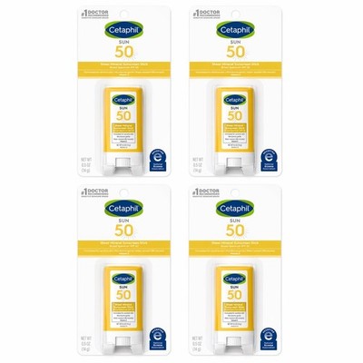 Cetaphil 4X Sheer Mineral Sunscreen Stick for Face & Body 0.5oz  SPF 50 EXP 9/26