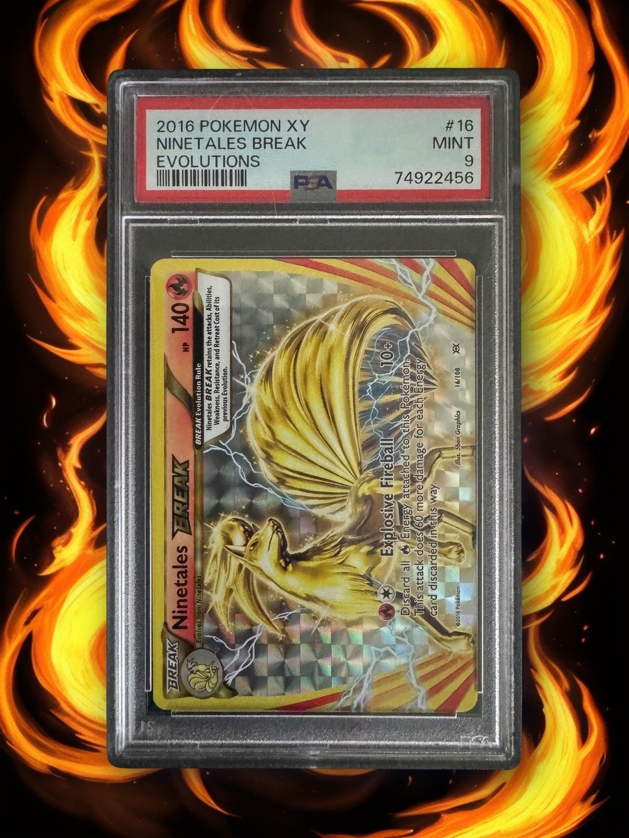 ninetales break pokemon card value PSA 10 Ninetales BREAK Foil 16 / 108 2016 Pokemon XY Evolution Graded Card