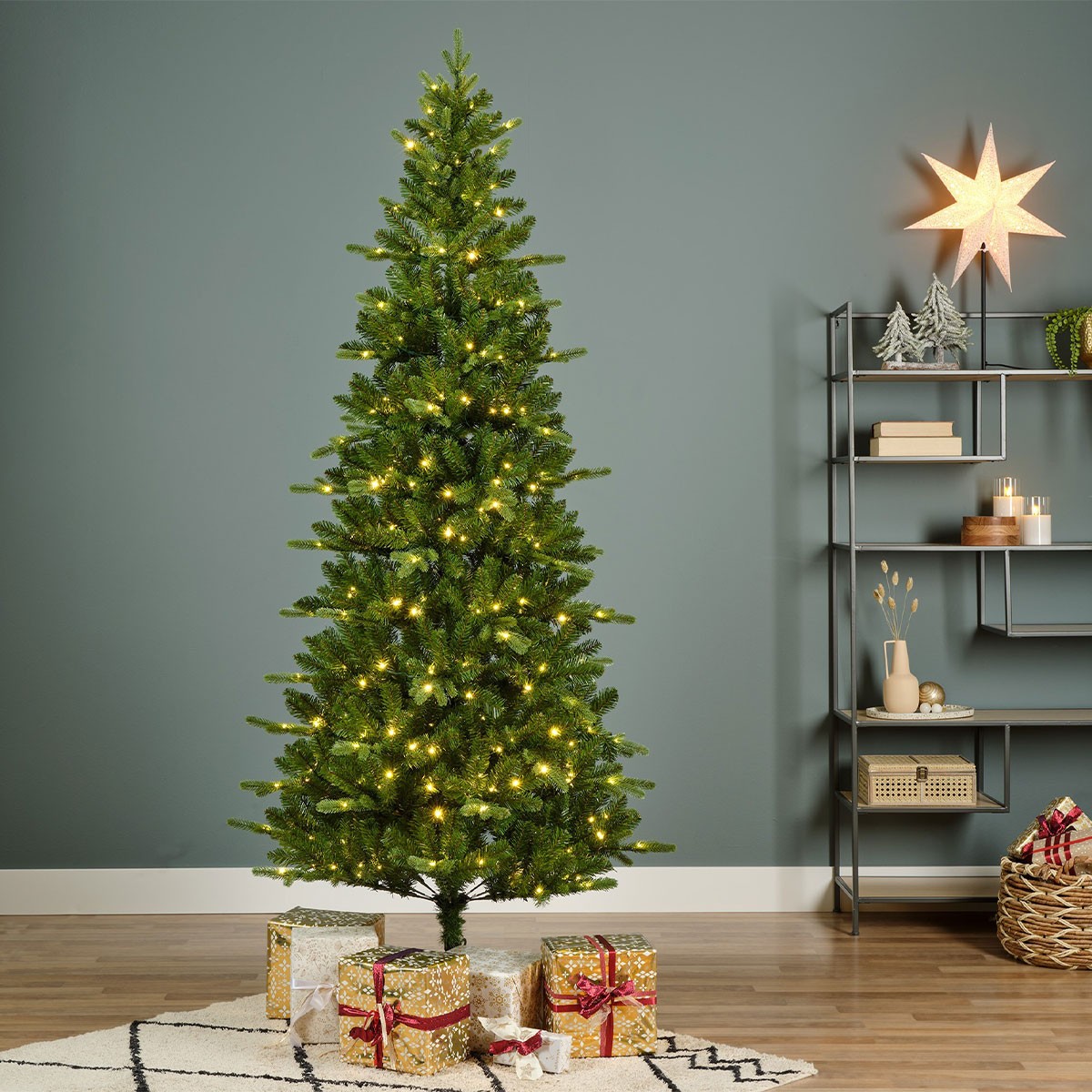7ft Everlands Slim Pre-Lit Killington Artificial Christmas Tree