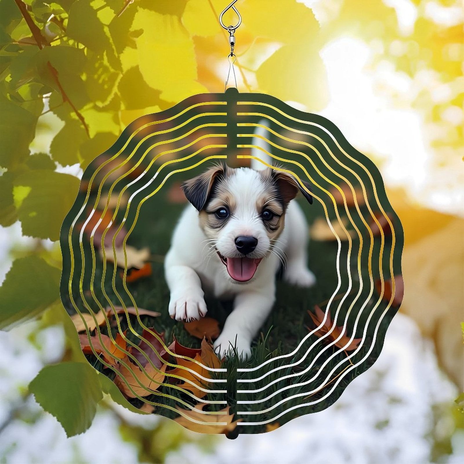 Metal Hanging Wind Spinner with Sound Wave Design - Beautiful Garden Wind 