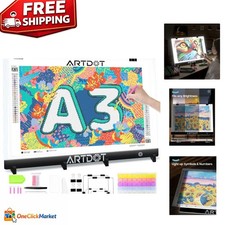 Versatile A3 LED Light Pad for Diamond Art: Includes Clips  Stand, USB Powered