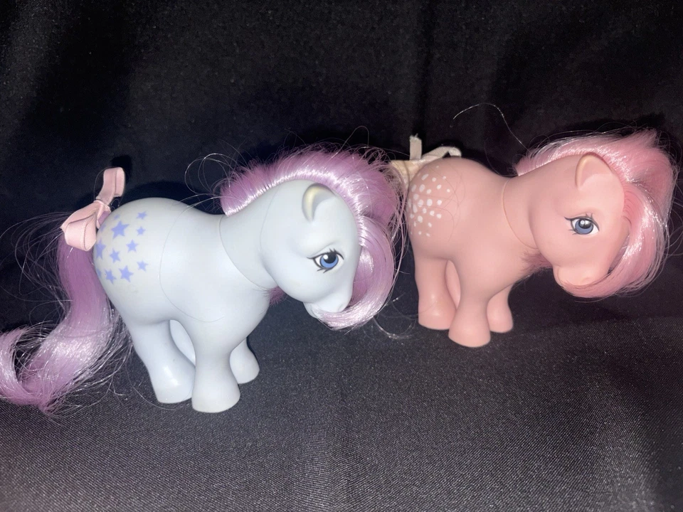My Little Pony Figure G1 Cotton Candy Blue Belle 1982 Vintage Lot Of 2 - Image 2 of 4
