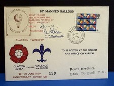 GREAT BRITAIN 1979 EAST BERGHOLT ESSEX HOT AIR BALLOON FLIGHT SIGNED LABEL COVER