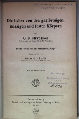 Lehrbuch der Physik: ERSTER BAND, zweite Abteilung: Die Lehre von den gasförmige