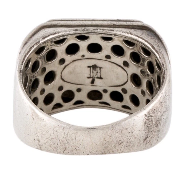 Sello John Hardy para hombre talla 10 plata 925 zafiro punto lava ligeramente usado Foto 3 de 4