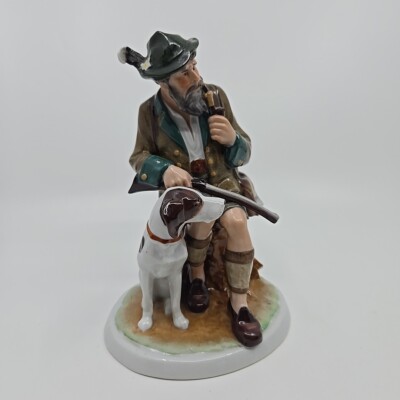 Wallendorf Fasold & Stauch Bock #17514 Hunter & His Dog 7 3/4'' Figurine