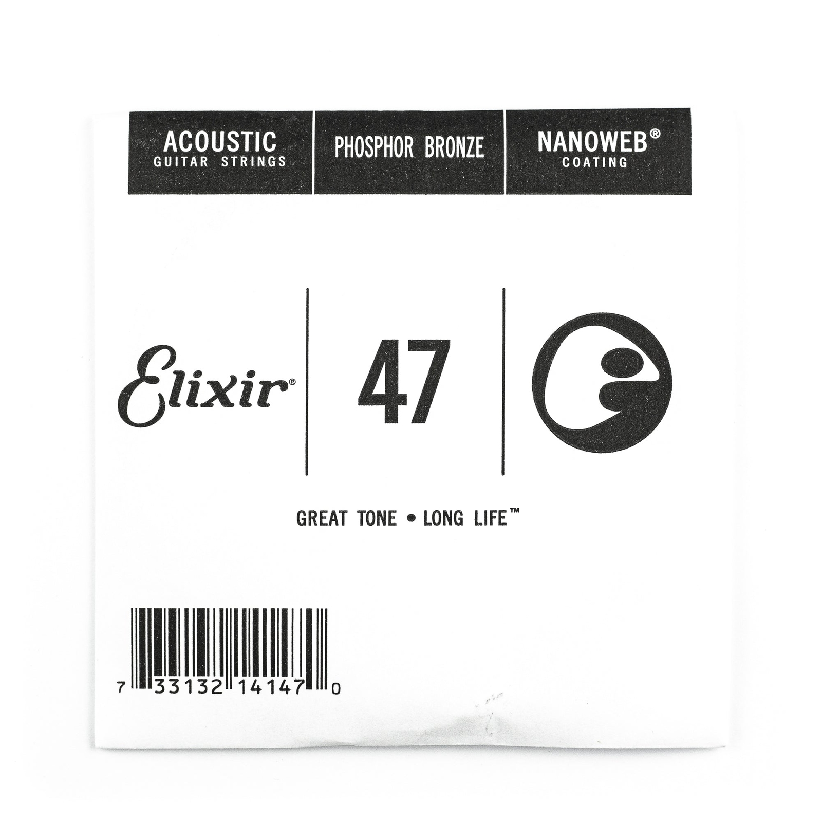 Elixir Nanoweb Phosphor Bronze 47 (.047"") Acoustic Guitar Single String