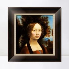 Framed Canvas Art Giclee Print Ginevra de' Benci by Leonardo da Vinci Wall Art