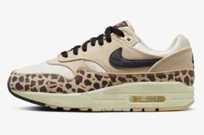 Nike Air Max 1 '87 Leopard Animal Print Cheetah Sesame Velvet Brown NEU 44