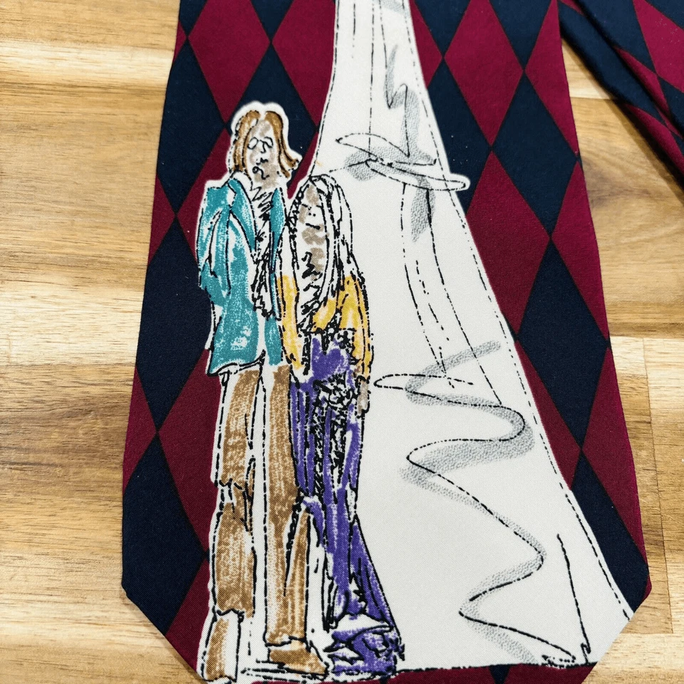 Corbata de colección John Lennon obra de arte 100 % seda con estampado de la Torre Eiffel de John & Yoko Foto 2 de 4