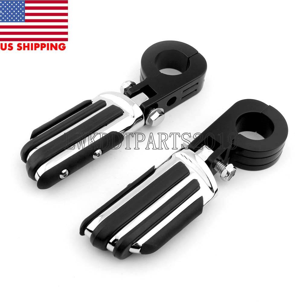 Highway Pegs 1.25" Highway Foot Pegs For Harley Touring Models - Chrome & Black Adjustable Foldable Pegs Harley Davidson Foot Pegs Black - Foto 7