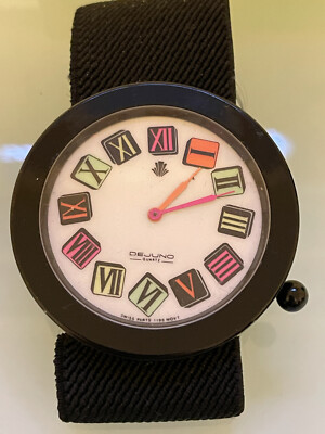 New Dejuno Watch Analog Roman Numerals Black - Hook And Loop Closure