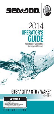 Sea-Doo Owners Manual Book 2014 GTS, GTI, GTR & WAKE SERIES