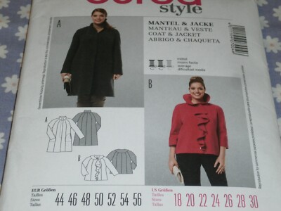 BURDA 7004 WOMEN PLUS SIZES COAT & JACKET  PATTERN-UNCUT-18-30