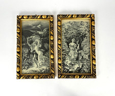 Antike Seidenbilder Kunst Der Sturm Cot Weg nach Hamza Neyret Gewebt Textil Alt