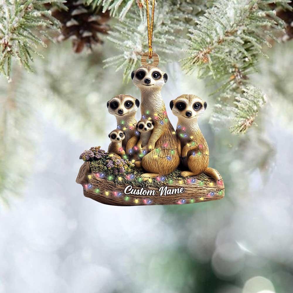 Meerkat Christmas Ornament  Meerkat Family Ornament  Meerkat Holiday Ornament
