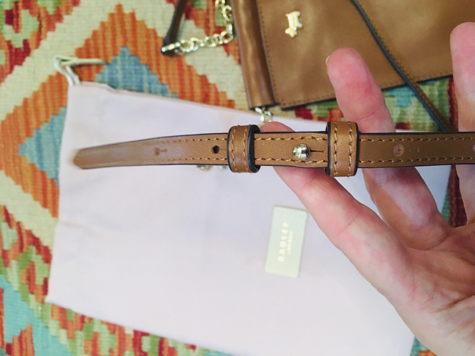 RADLEY Tan Leather Phone/ Wallet Crossbody Bag Worn Once Inc. Original