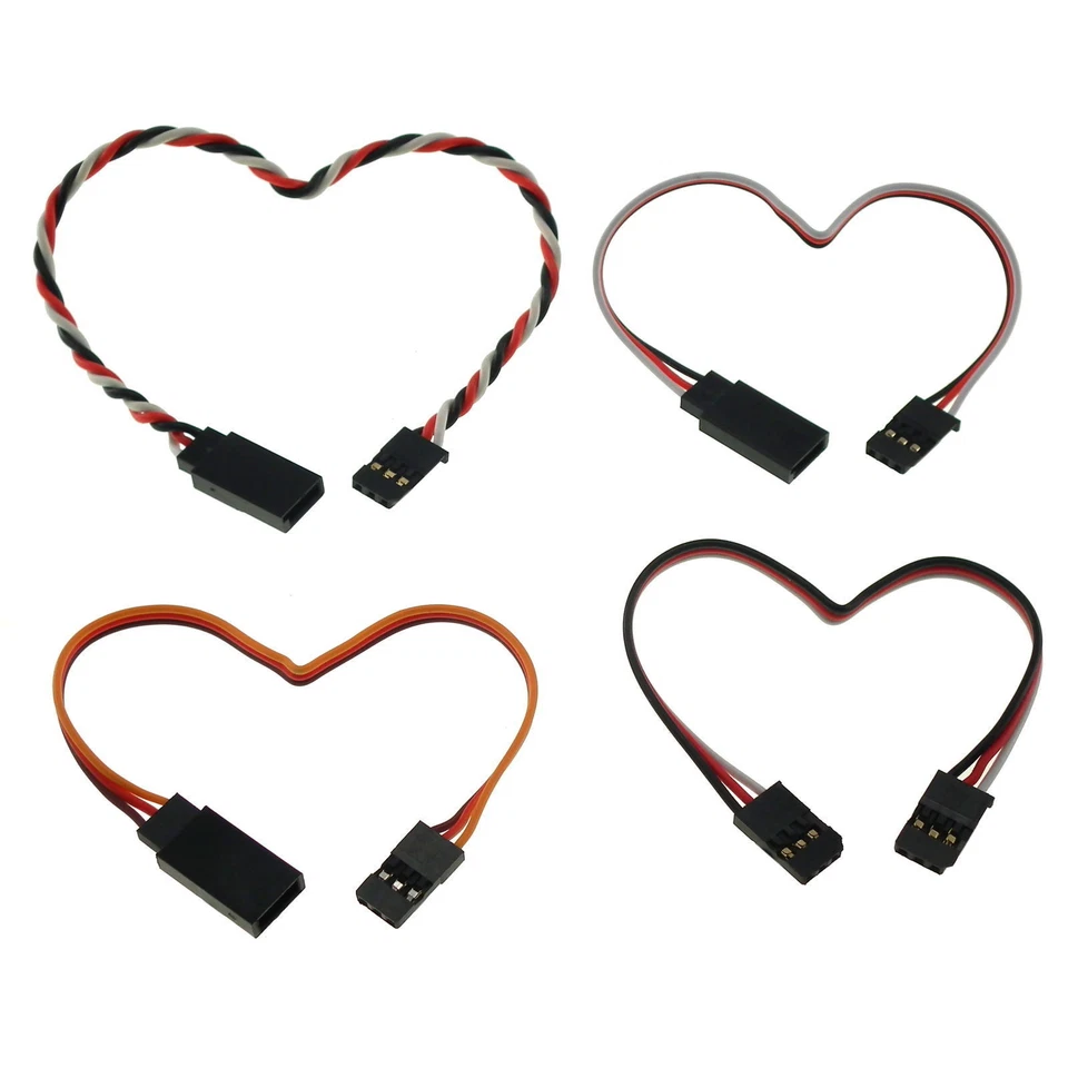 RC Servo Extension Lead Wire 22/26/32 AWG Futaba JR Hitec All Lengths 5-150cm UK