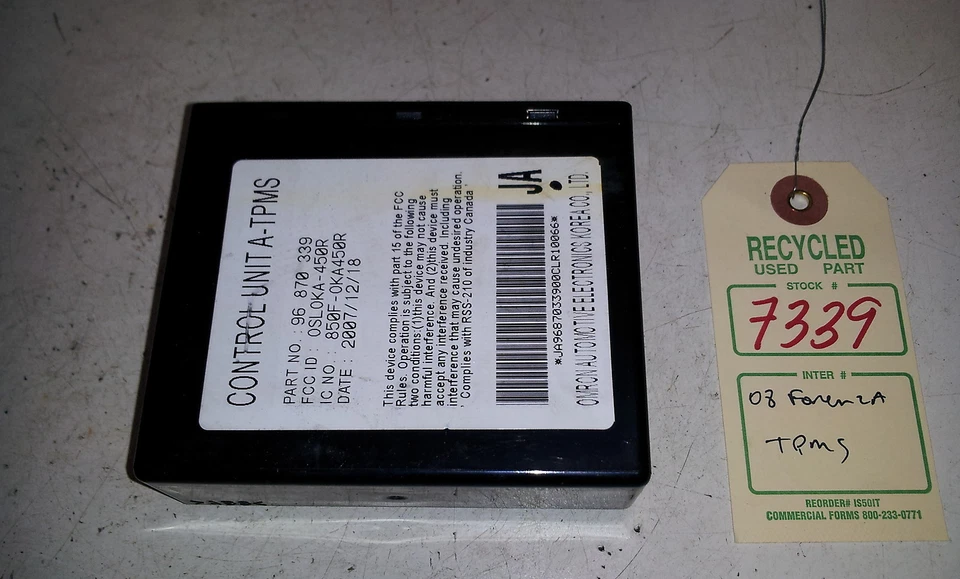 Sensor monitor de presión de neumáticos Suzuki Forenza 2008 TPMS OEM 96870339 #7339 Foto 2 de 3