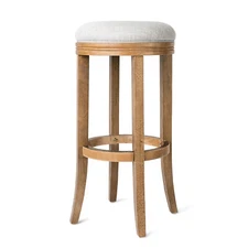 Maven Lane Eva Backless Kitchen Swivel Stool, Weathered Oak, Bar Height (Used)