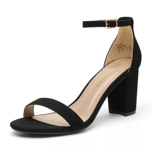 Damenschuhe Hochzeitssandalen offene Zehenpartie klobiger niedriger Absatz Party-Sandalen Größe 5-11 - Bild 61 von 63
