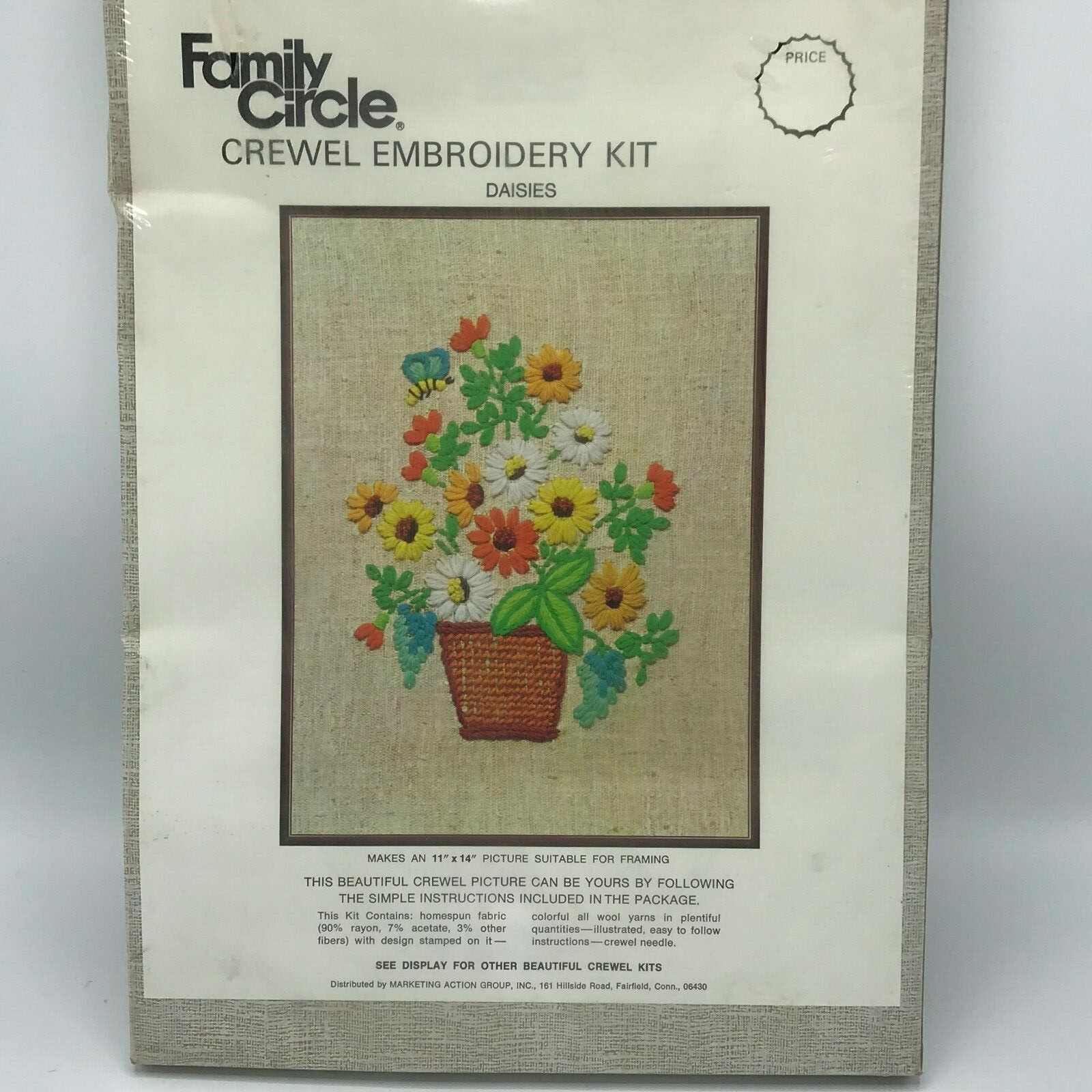 1970s Family Circle Crewel Embroidery Kit Daisies Needlepoint Daisy Basket Retro eBay