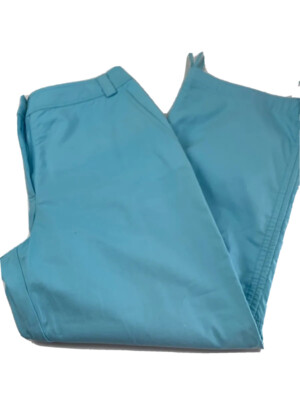 OLSEN TROUSERS 14 AQUA Blue straight CAPRI Womens Crop