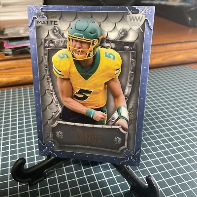 2021 Wild Card MATTE White - Silver Shield /185 Trey Lance #WWB-6 Rookie RC