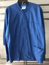 Womens Crest Scrub Lab Coat Jacket, Small. Style 162. Blue