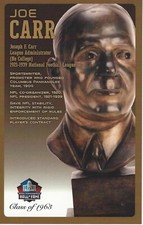 Joe Carr Football Hall of Fame Bust Card