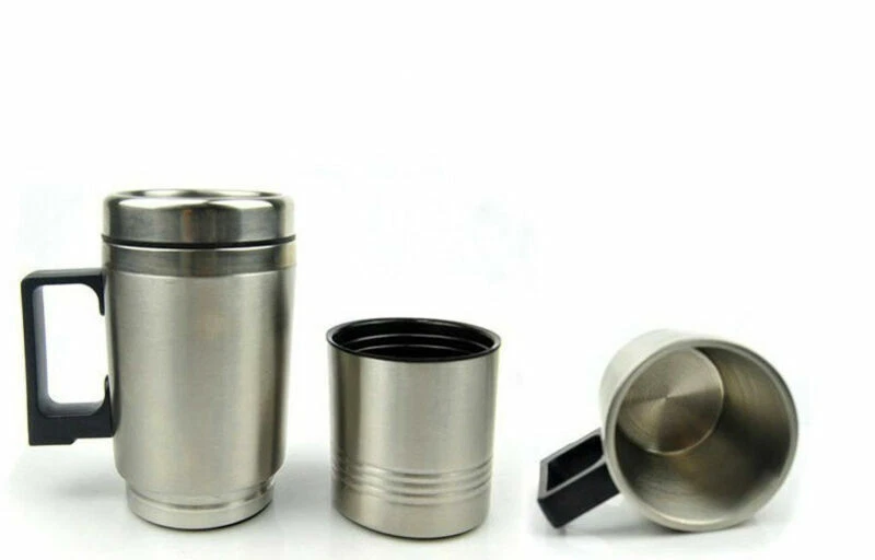 Cafetera portátil para automóvil 12 V tetera termo calefacción taza de acero inoxidable nueva Foto 4 de 4