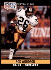 Rod Woodson #626b 1990 Pro Set FUM INTERCEPTIONS headers red print