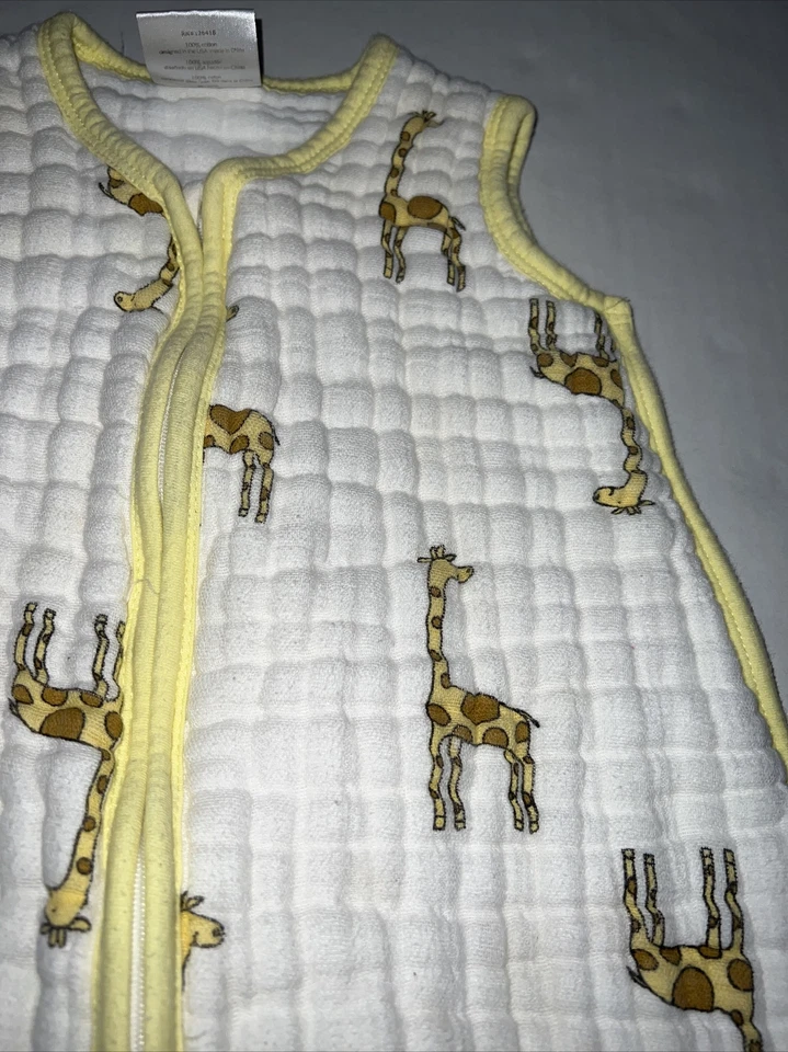 Aden And Anais Muslin Sleep Sack Giraffe Newborn NB 0-6 Months 10-18 Lbs - Image 4 of 4