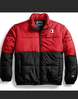 champion bubble jacket red