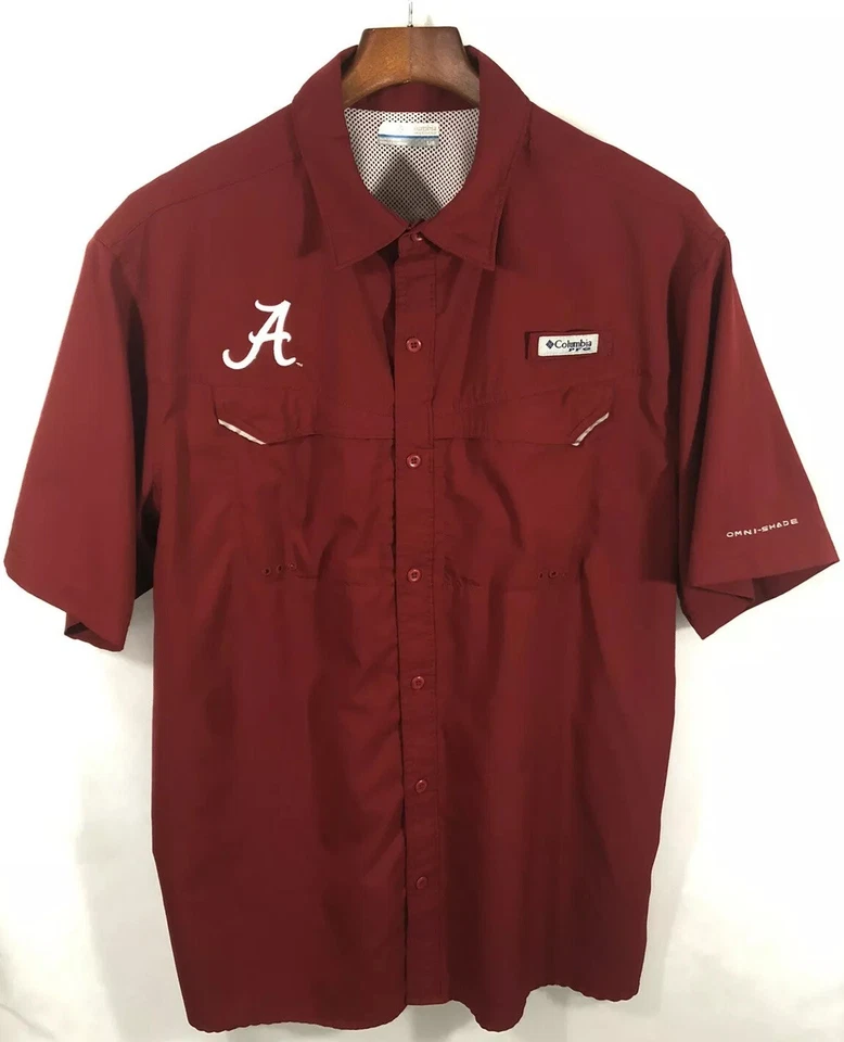 Camisa Columbia Hombre 100% Poliéster Manga Corta Abotonada L Foto 2 de 4