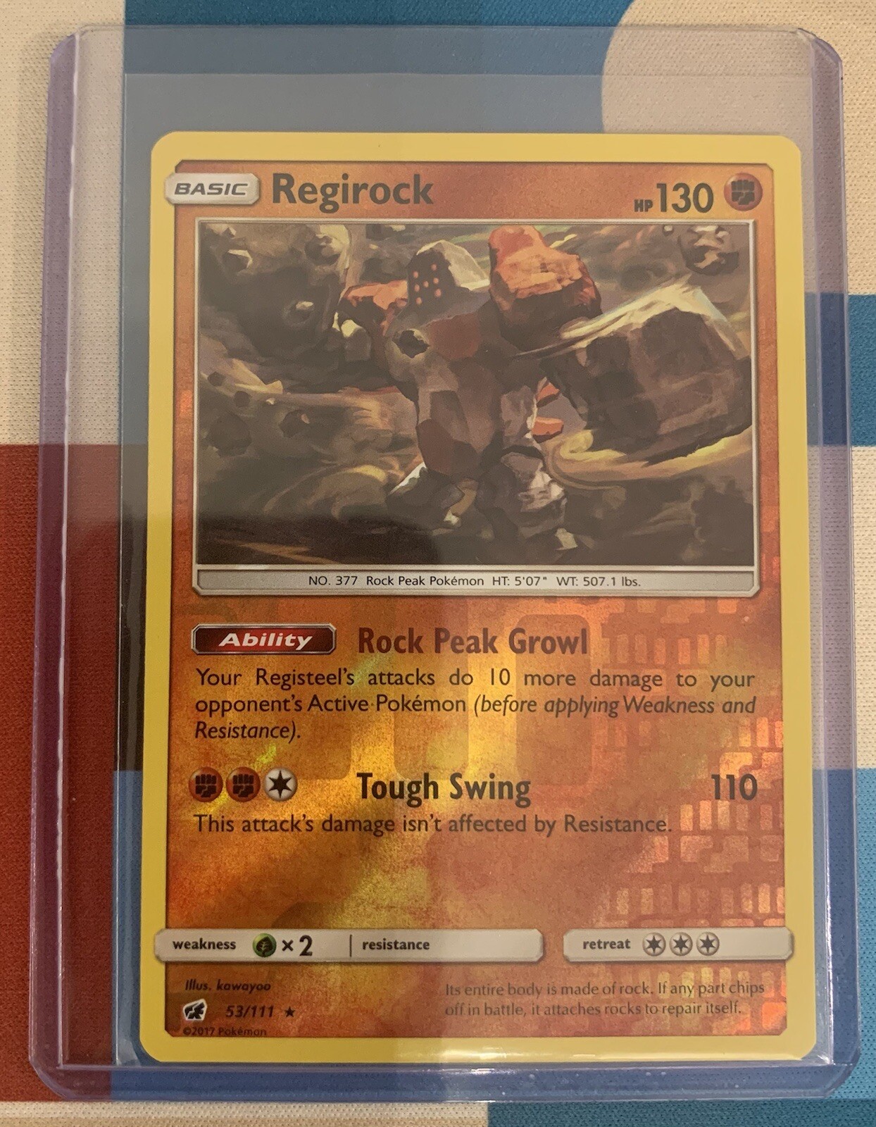 Regirock 53/111 S&M Crimson Invasion Pokémon Reverse Holo (Rare
