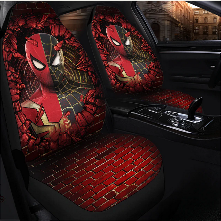 Spider Man Break Wall Car Seat Covers (set of Cartoon Gift