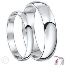 New His & Hers Palladium 950 Wedding Ring Sets 3&5mm, 4&6mm, 5&7mm Court Bands