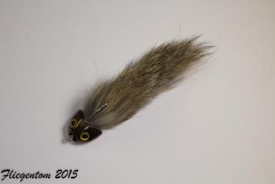 Fliegentom Streamer 3 Stück naturbraune Koppe