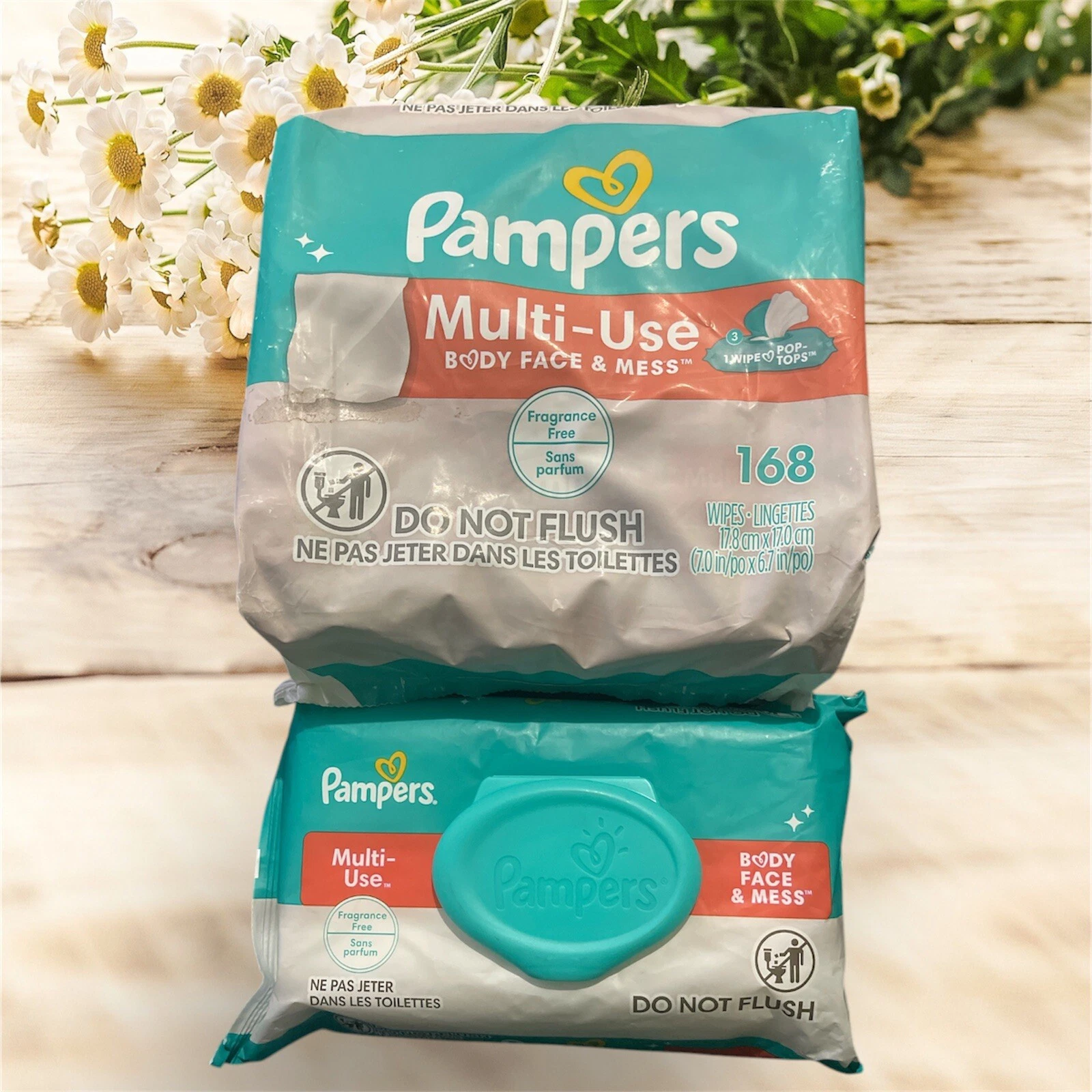 Pampers Expressions Baby Wipes Unscented - 168 Count & 56 Count - New