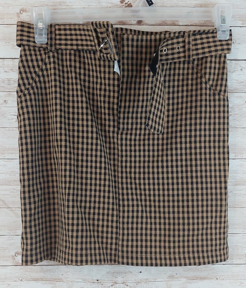 Hollister Mini Skirt Wowens Size Small Black Brown  Good Condition  Pre Owned-image