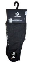 Converse Ultra Low Socks 3 Pair Men 6-12 Black w White Logo 4 Chucks HalfCushion
