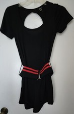 Guess Black Short Dress w/ Red Striped Belt Size Small